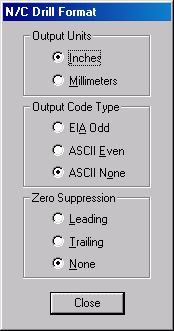 N/C Drill Format